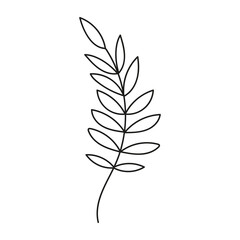 Fototapeta premium Hand drawn branch with leaves