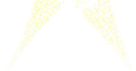 金色の紙吹雪(左右から噴射)　アルファチャンネル付png	 クラッカー　お祝い