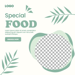 Delicious food social media post template