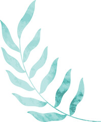Fototapeta na wymiar Watercolor leaf branch