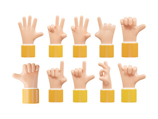 Hand icon 3d rendering vector illustration transparent element design