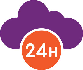 24 hour Vector Icon Design Illustration