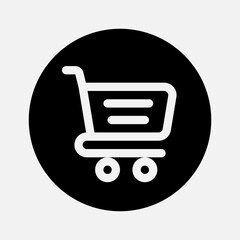 Shopping cart icon in solid style about essentials, use for website mobile app presentation