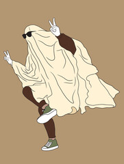 Hand drawn ghost vector