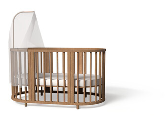baby crib with a transparent background - obrazy, fototapety, plakaty