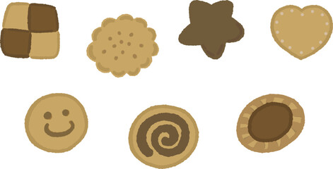 かわいいクッキーのイラスト。バリエーションあり。