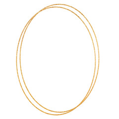 Frame of two golden ovals, design element on a white background. High quality illustration