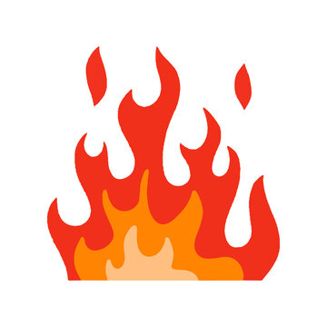 fire illustration in cartoon style for design element