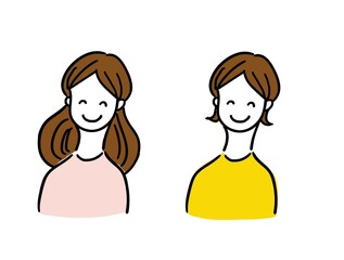 バストアップ　笑顔の女性