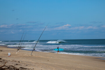 Surfing winter waves at Spanish House Sebastian Inlet Florida