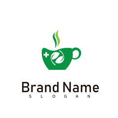 green tea logo design drink cafe