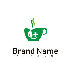 green tea logo design drink cafe