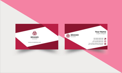 Simple and Clean Red and White Business Card Template Simple and Clean White Business Card with Red Details Modern Business Card - Creative and Clean Business Card Template.Modern business card templa