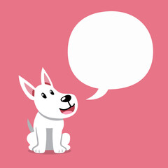 Cartoon character dog with speech bubble for design.