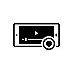 Black solid icon for liked