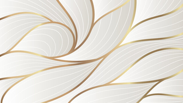 luxury gold line art background. Golden wallpaper. Vip invitation background texture for print, fabric, packaging design and invitation