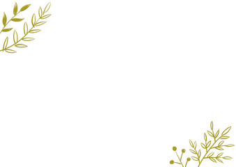 手描き葉っぱのフレーム 飾り