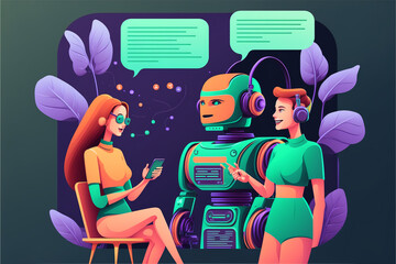 Chat conversation of a girl with AI or Artificial Intelligence using Chat GPT showing message bubbles.