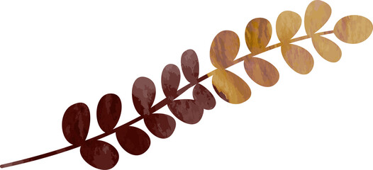 Watercolor leaf branch