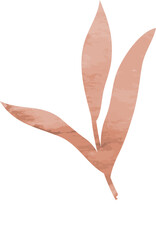Watercolor leaf branch