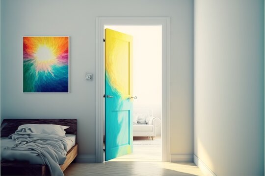 Interior Door, Room Door In Modern Style Colorful