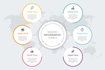 Creative concept for infographic element vector 6 options, steps, list, process. Abstract elements of graph, diagram with steps, options, parts or processes, timeline infographics, workflow or chart.