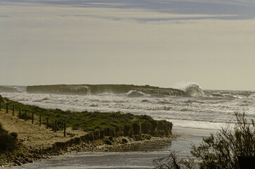Playa con temporal