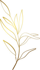 Fototapeta na wymiar Golden leaf branch