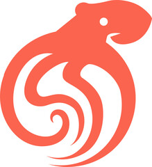 Octopus Stockbreeder Logo Design. Wild Octopus Vector Illustration.