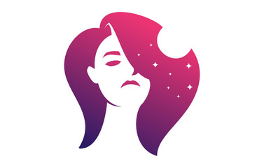 Woman Hair Treatment Dreams Logo Design Template