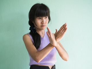 International Women is Day Concept,Woman gesturing Break The Bias with Stressed Face,Diverse Adult...