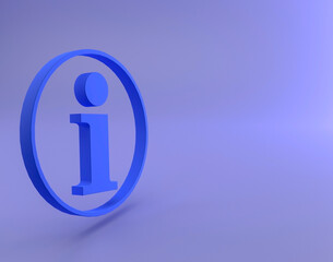 Copy space information sign 3d illustration