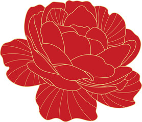 Oriental red peony flower © TWINS DESIGN STUDIO