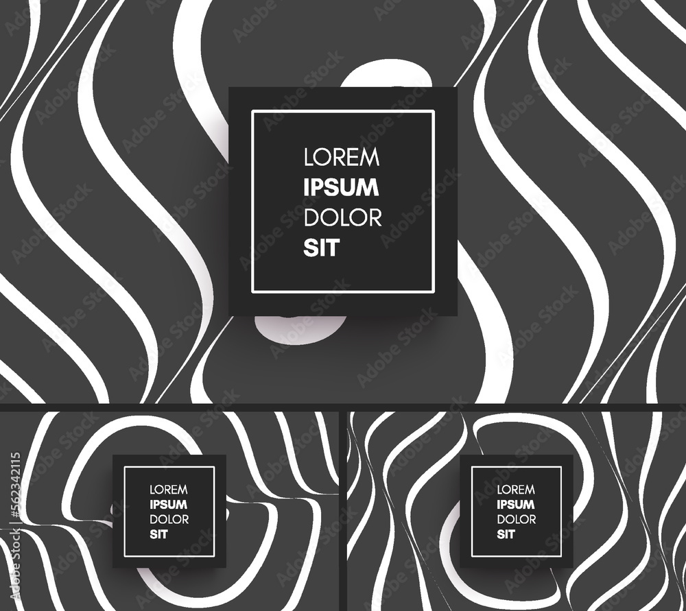 Wall mural black and white design. pattern with optical illusion. abstract striped background with ripple effec