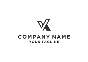  initial Letter VK Logo Design Vector