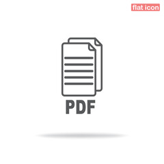 Simple pdf file icon. Minimalism, vector illustration. Silhouette icon.
