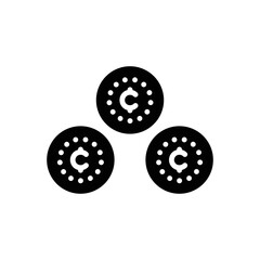Black solid icon for cents
