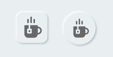 Break time solid icon in neomorphic design style. Tea signs vector illustration.