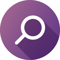 Magnifying glass loupe icon in flat design style. Search png icon.