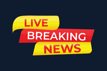Colorful Live Breaking News Vector Element design.