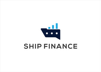 Ship Chat Finance logo design vector illustration