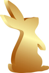 Golden 3D rabbit
