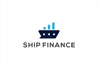 Ship Chat Finance logo design vector illustration