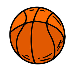 Black and White Basketball Ball Outline Vector Icon Isolated