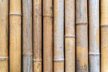 brown round bamboo fence background with many grooves