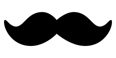 Black mustache icon transparent.