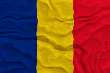Fototapeta premium National flag of Romania. Background with flag of Romania