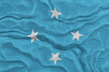 Fototapeta na wymiar National flag of Micronesia. Background with flag of Micronesia.