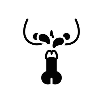 Black solid icon for ejaculation