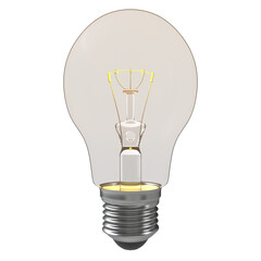  Incandescent bulb isolated transparent background 3d rendering